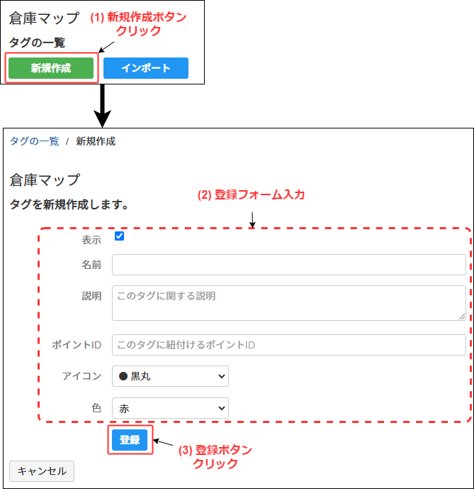 タグの新規作成