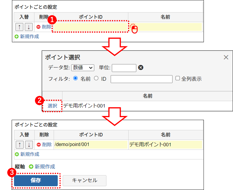 グラフのポイント設定